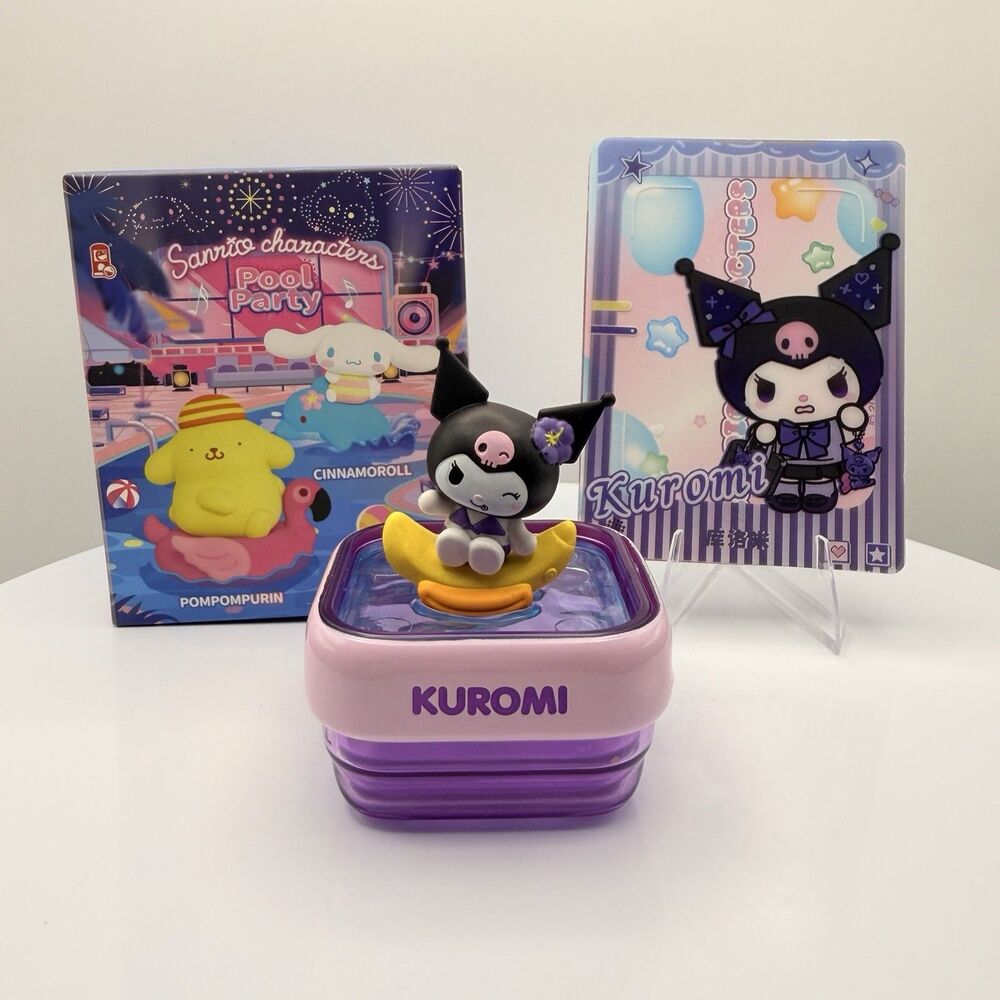 Sanrio Licensed Pool Party Blind Box Figure Plus Bonus Trading Cards - Kuromi
